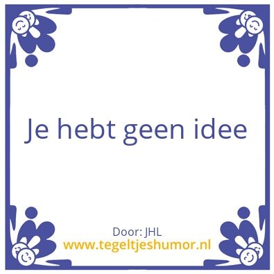 Tegeltje: JHL