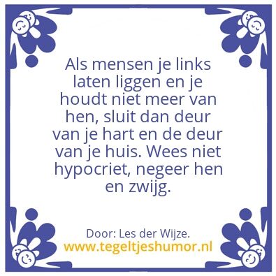 Tegeltje: Links laten liggen.