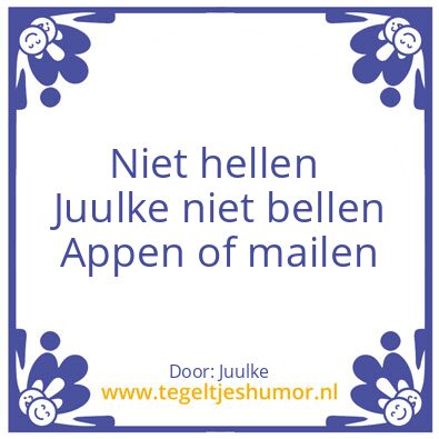 Tegeltje: Niet bellen