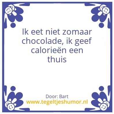 Tegeltje: Chocolade