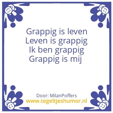Tegeltje: Grappig