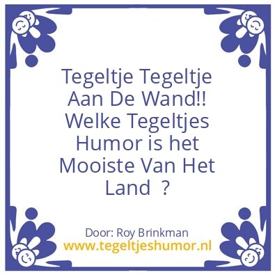 Tegeltje: Tegeltje aan de Wand