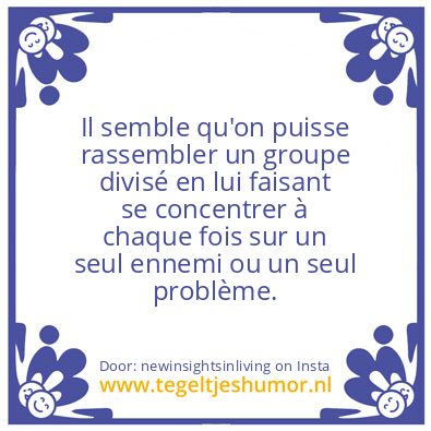 Tegeltje: Apparently, you can unite …