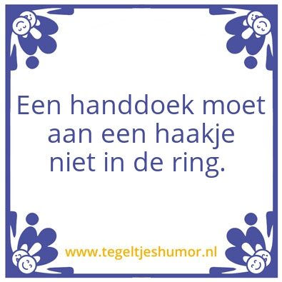 Tegeltje: De handoek