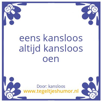 Tegeltje: oen