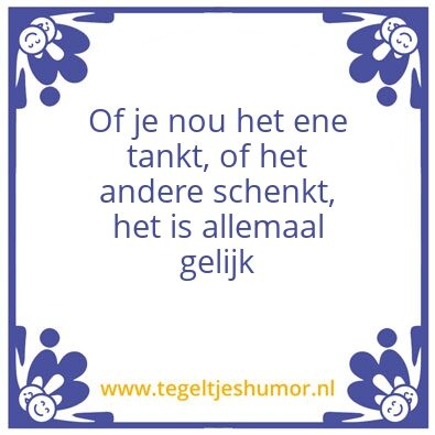Tegeltje: Tanken
