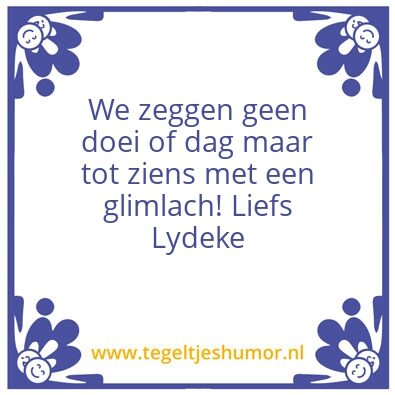 Tegeltje: afscheid