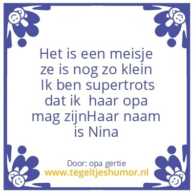 Tegeltje: nina