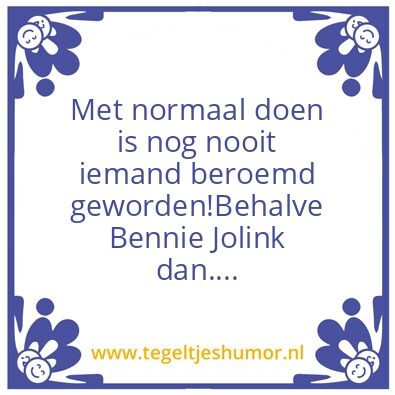 Tegeltje: Bennie Jolink