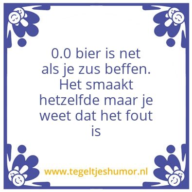 Tegeltje: 0.0 bier