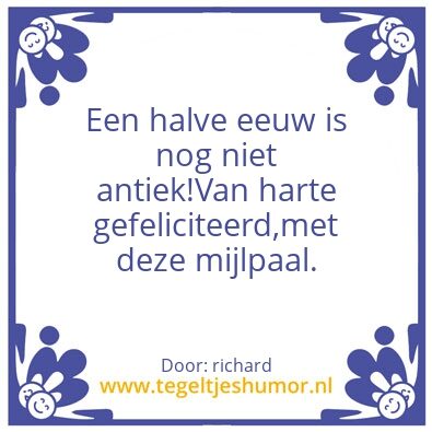 Tegeltje: gefeliciteerd