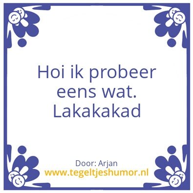 Tegeltje: .