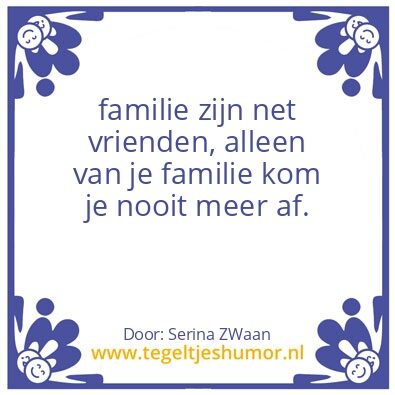 Tegeltje: familie