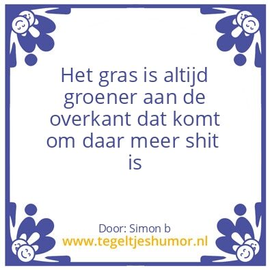Tegeltje: Het gras
