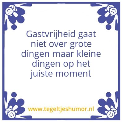 Tegeltje: gastvrijheid
