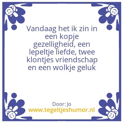 Tegeltje: Vandaag