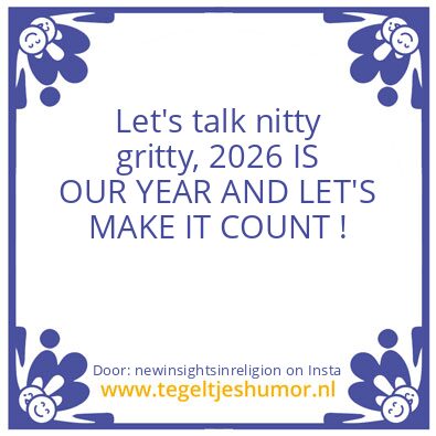 Tegeltje: Let’s talk nitty gritty,