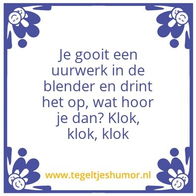 Tegeltje: Uurwerk