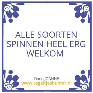 Tegeltje: spinnen