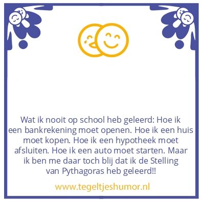 Tegeltje: Op school