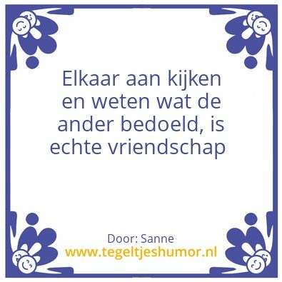 Tegeltje: Vriendschap