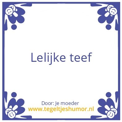 Tegeltje: Hoer