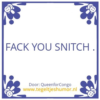 Tegeltje: BITCH ZET JE MASKER AF