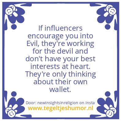 Tegeltje: “influencers”