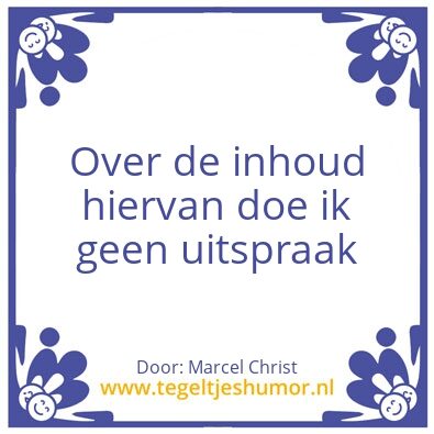 Tegeltje: Inhoud
