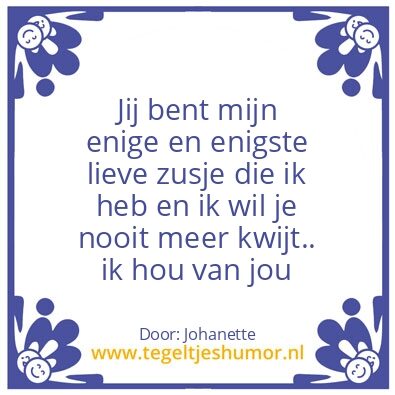Tegeltje: zusje