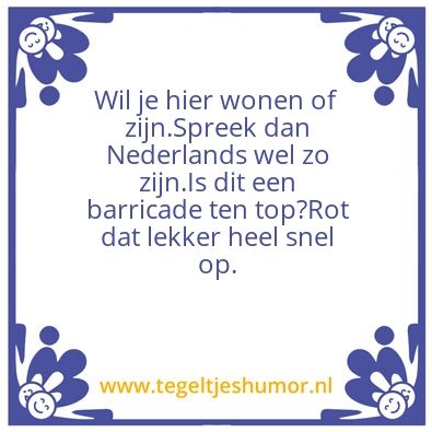 Tegeltje: Spreken