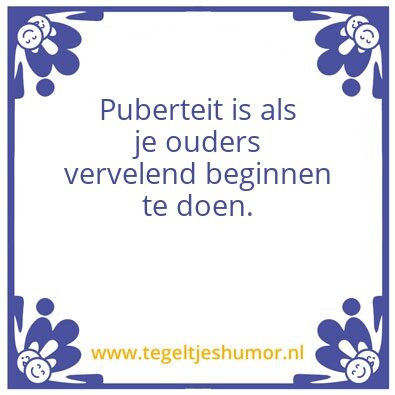 Tegeltje: puberteit