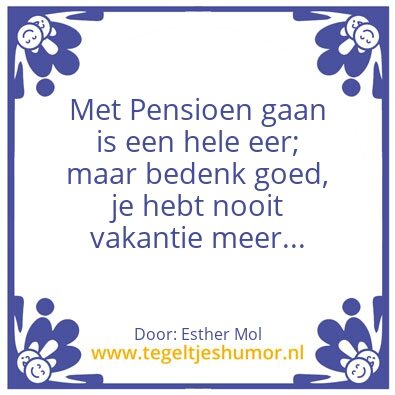 Tegeltje: Pensioen