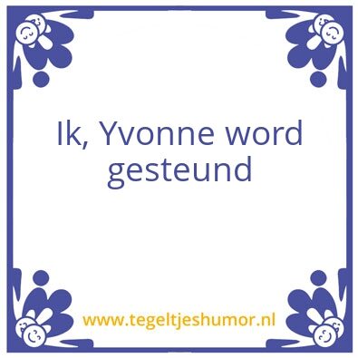 Tegeltje: Steun
