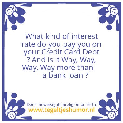 Tegeltje: High Credit Card Debt ?