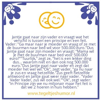 Tegeltje: Principe en feit