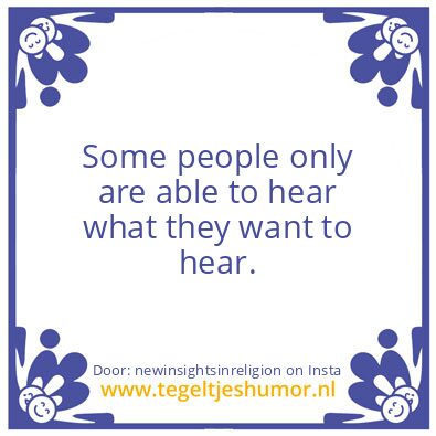 Tegeltje: Some people …