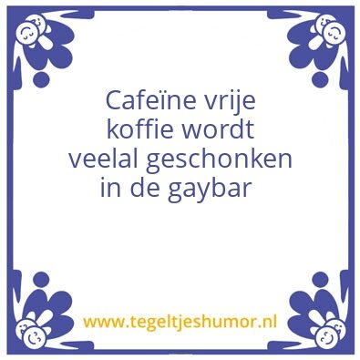 Tegeltje: Koffir