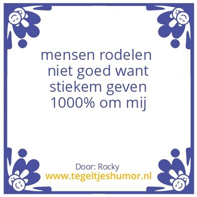 Tegeltje: roddelen
