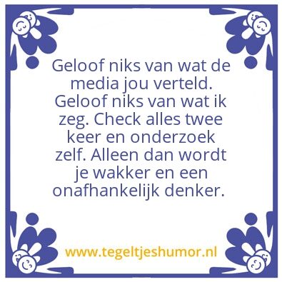 Tegeltje: Denk
