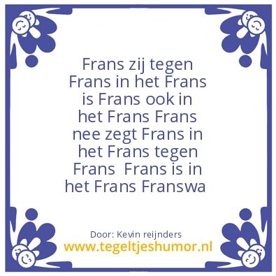 Tegeltje: Frans