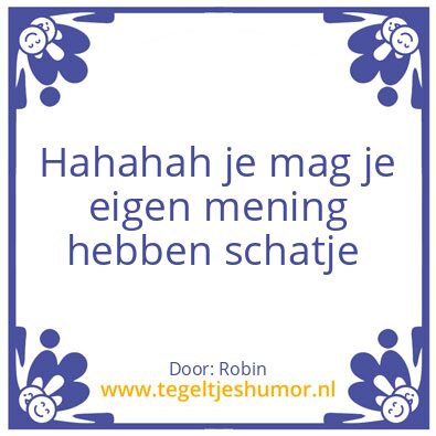 Tegeltje: Mening