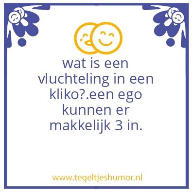 Tegeltje: vluchteling in een kliko