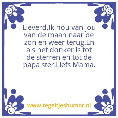Tegeltje: Ik hou van jou.