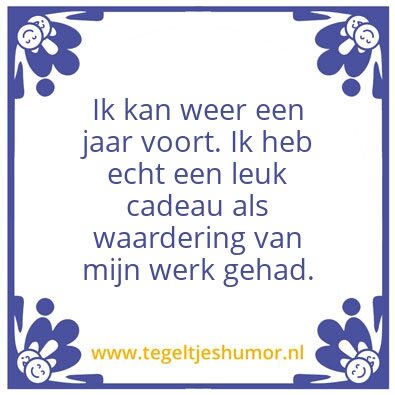 Tegeltje: Waardering.