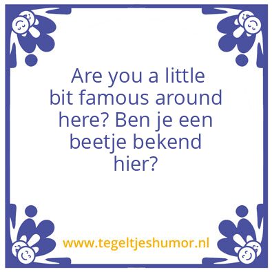 Tegeltje: Engels voor beginners Les 6