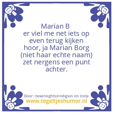 Tegeltje: Marian B  ?