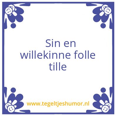 Tegeltje: Sin