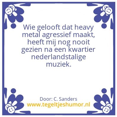 Tegeltje: Geen Nederlandse muziek