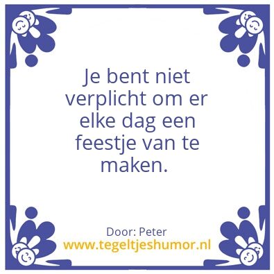Tegeltje: Verplicht